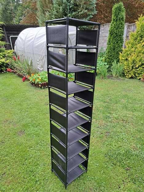 Regał na buty szafka wąski  10 półek czarny 173x33cm