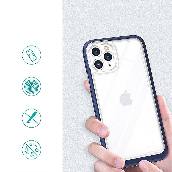 Clear 3in1 etui do iPhone 11 Pro Max żelowy pokrowiec z ramką niebiesk