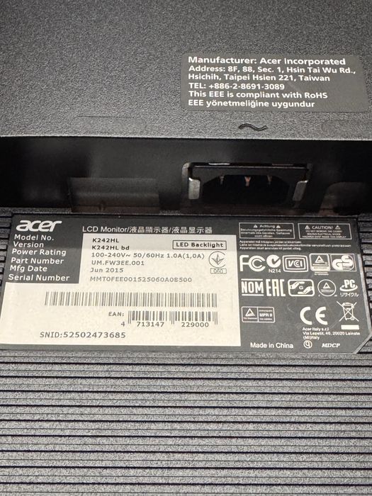 Monitor ekran Acer H242HL