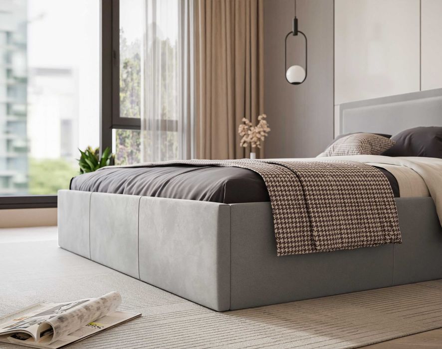 Wysyłka w 24h / Łóżko tapicerowane z podnoszonym stelażem Stella