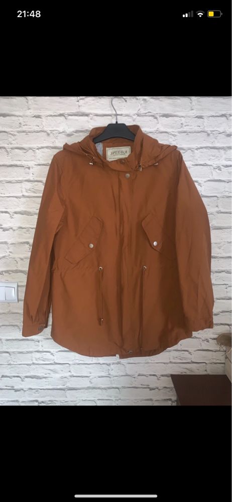 Brazowa kurtka parka M