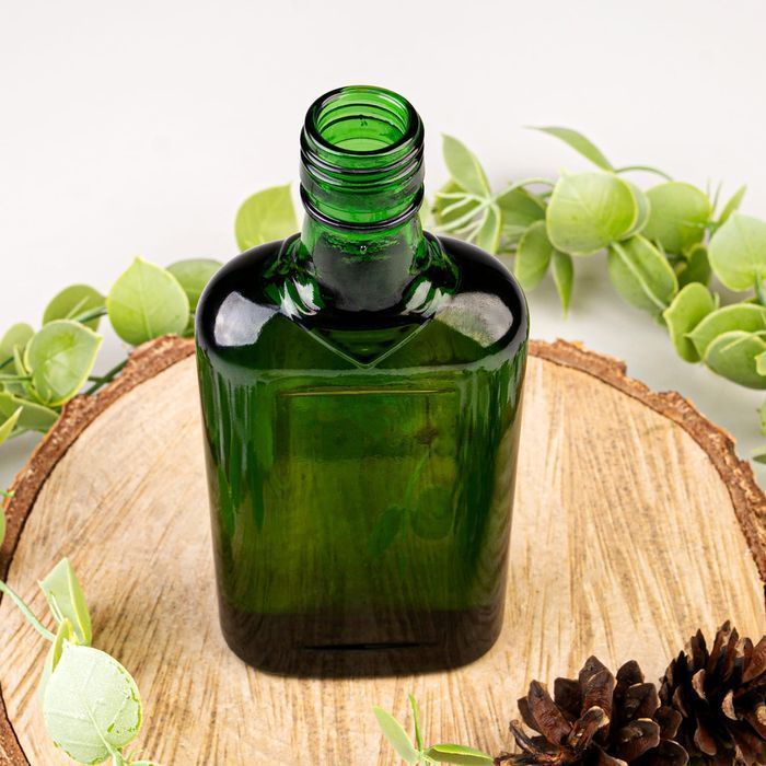 50x butelka PŁASKA 250 ml ZIELONA na nalewki bimber wódkę z zakrętką