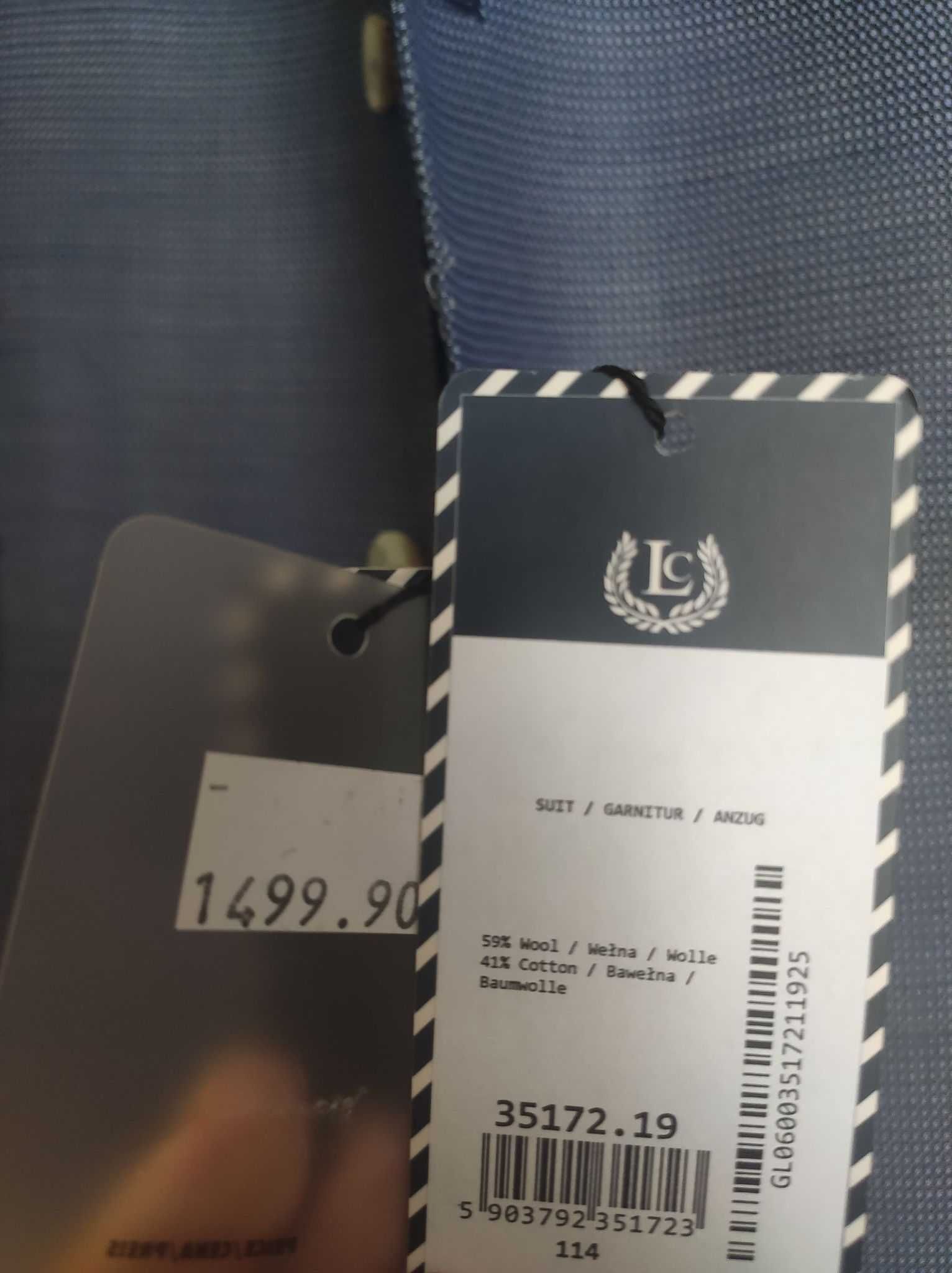 Lavard Niebieski garnitur męski w mikro wzór 35172 NOWY tanio okazja