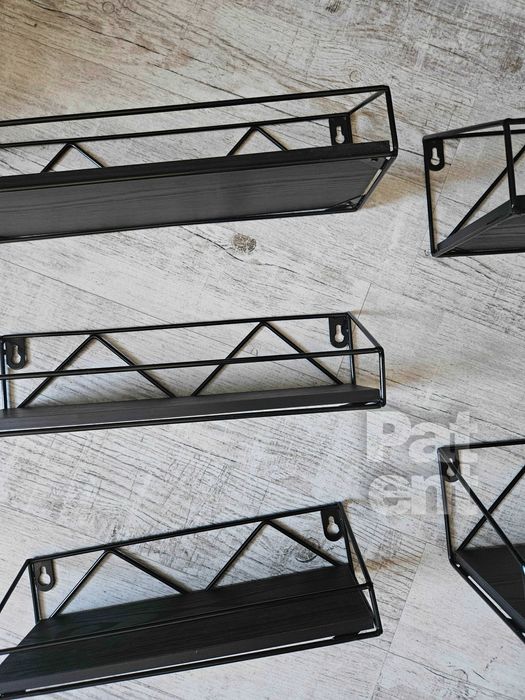 Loftowe kwietnik dekoracja ścienna półki 5 sztuk czarna