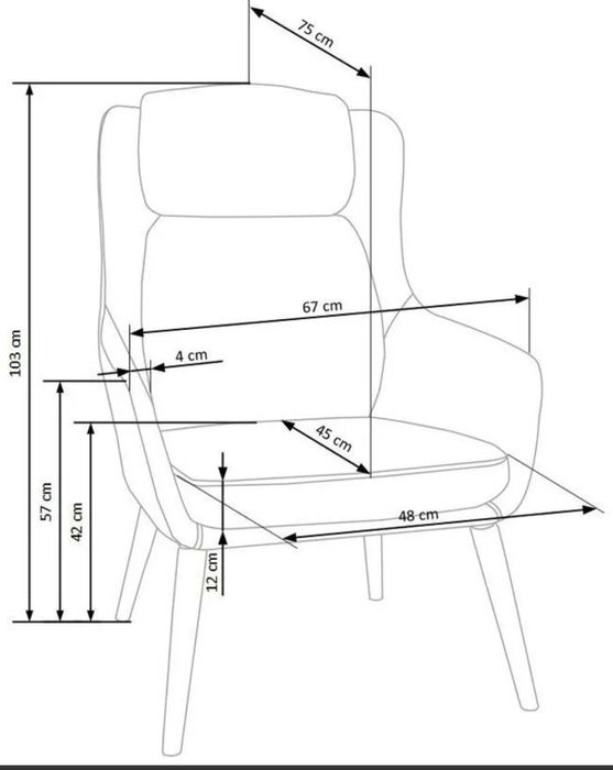 Fotel elegancki nowoczesny beż brąz