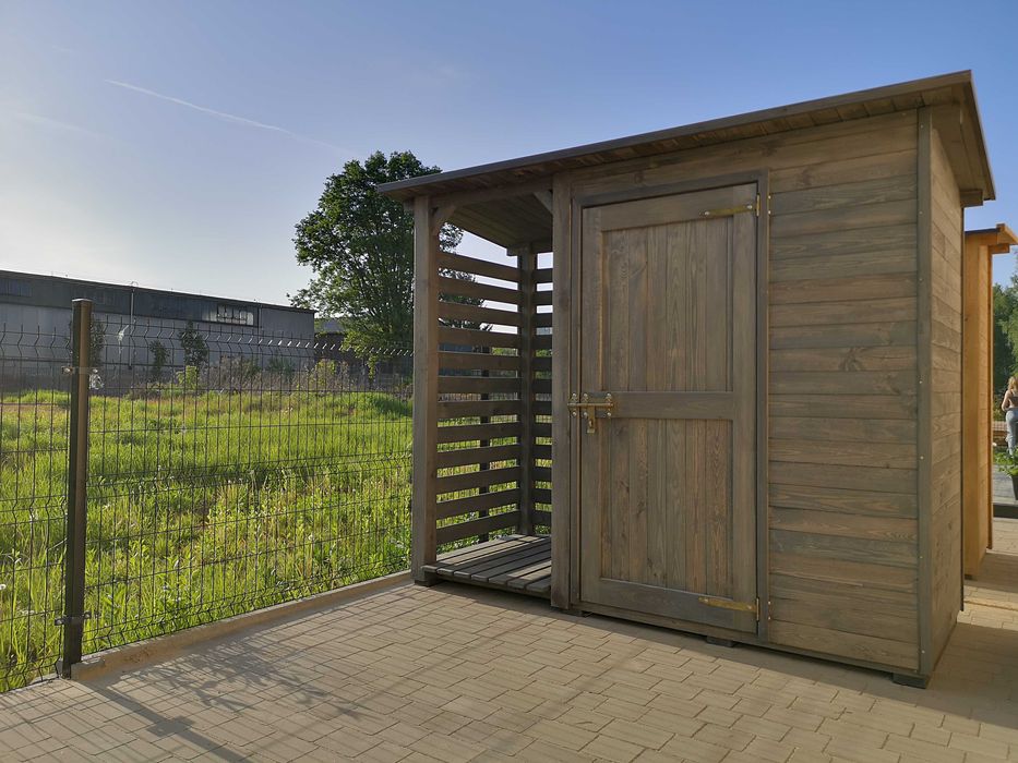 Drewutnia 1 x 1,1m + domek narzędziowy 1,5 x 1,1m