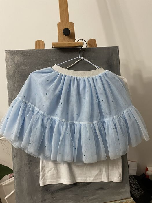Spódniczka z tiule w niebieskie cehiny