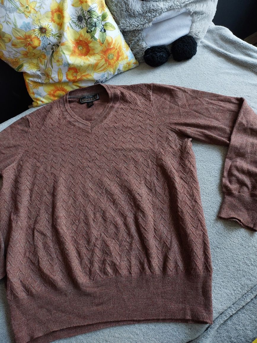 Sweter wełniany, brązowy L 40