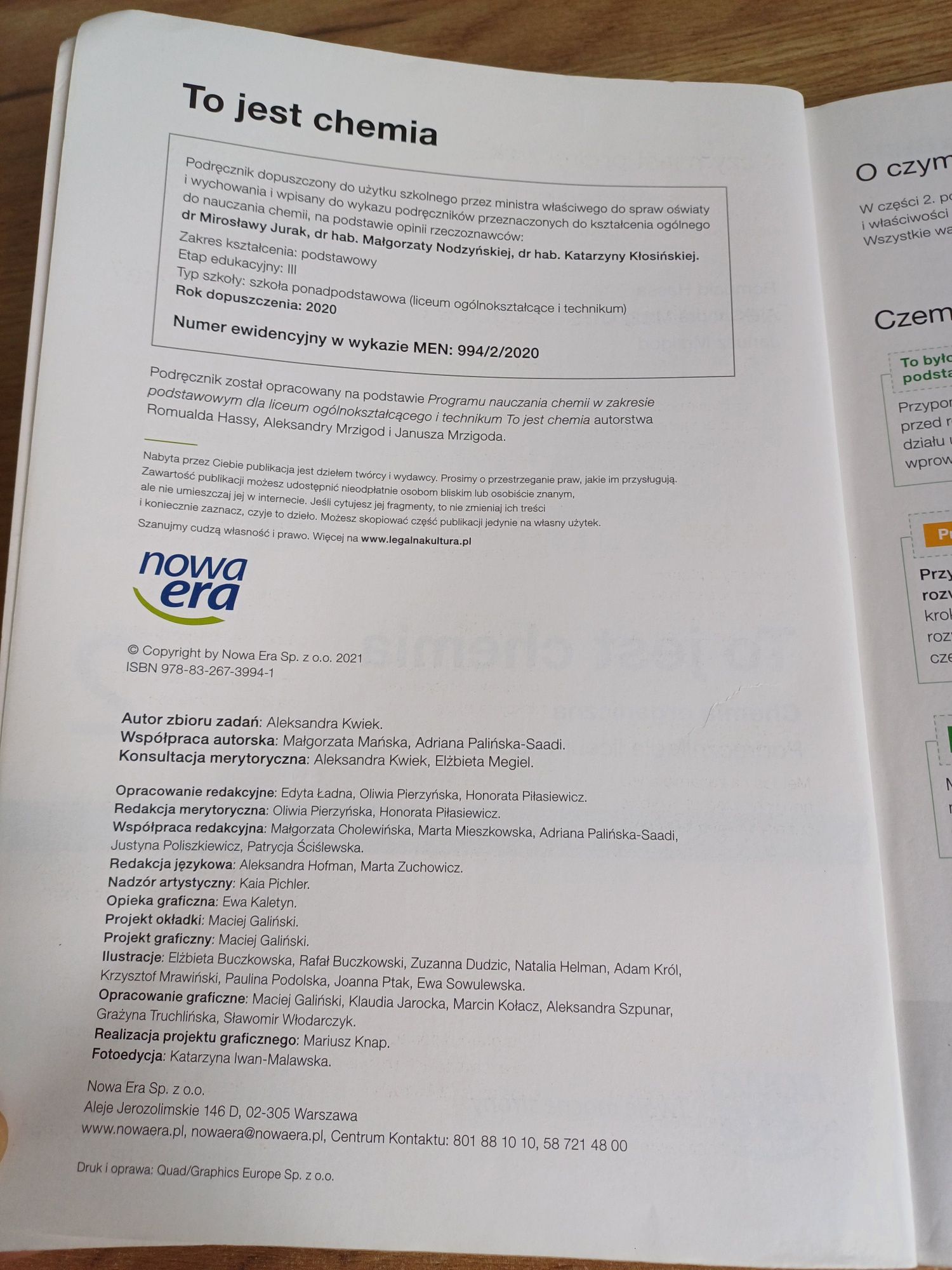Podręcznik to jest chemia 2 zakres podstawowy nowa era