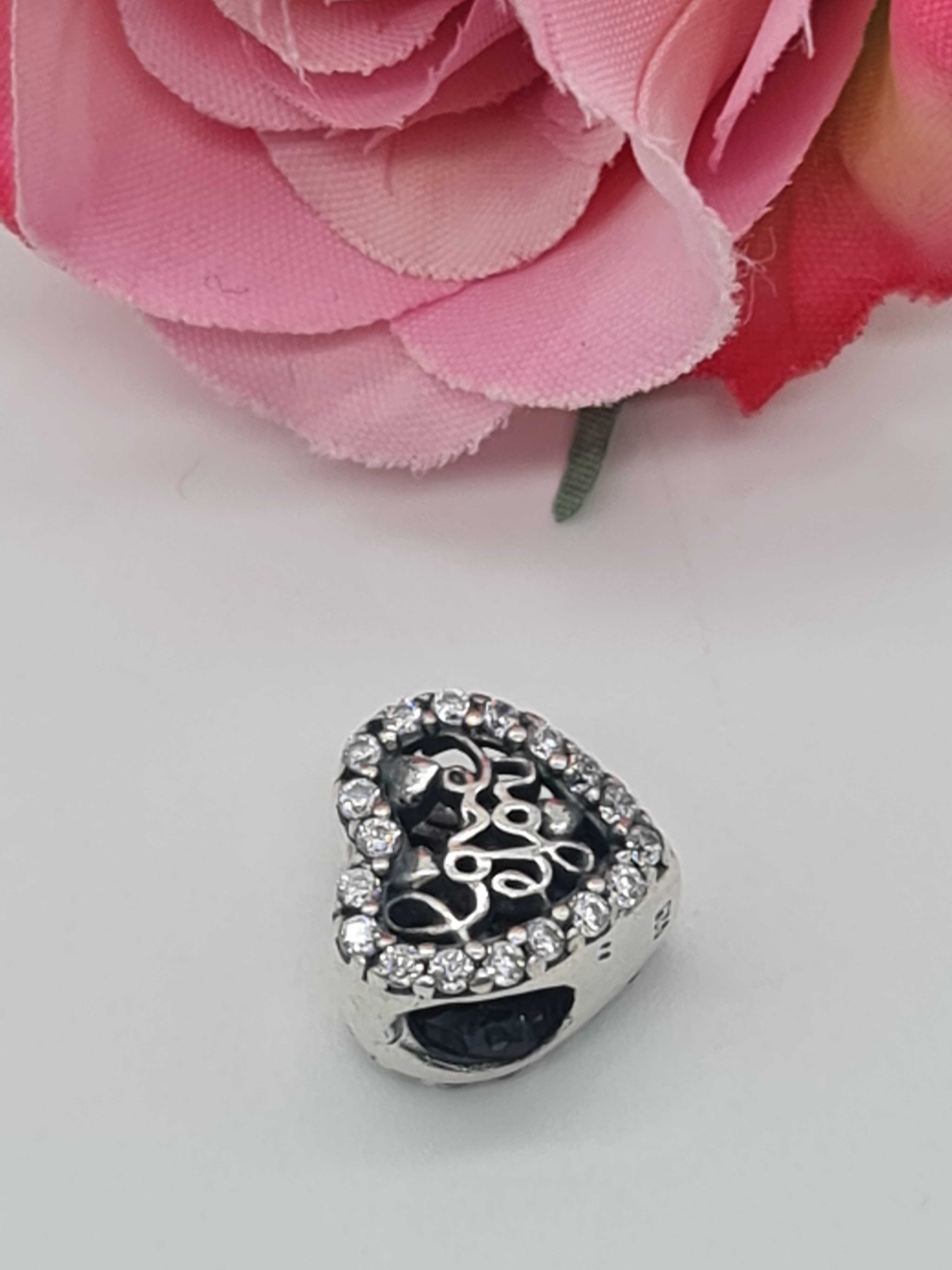 Srebrny charms serce 925 3,0g 1,5cm