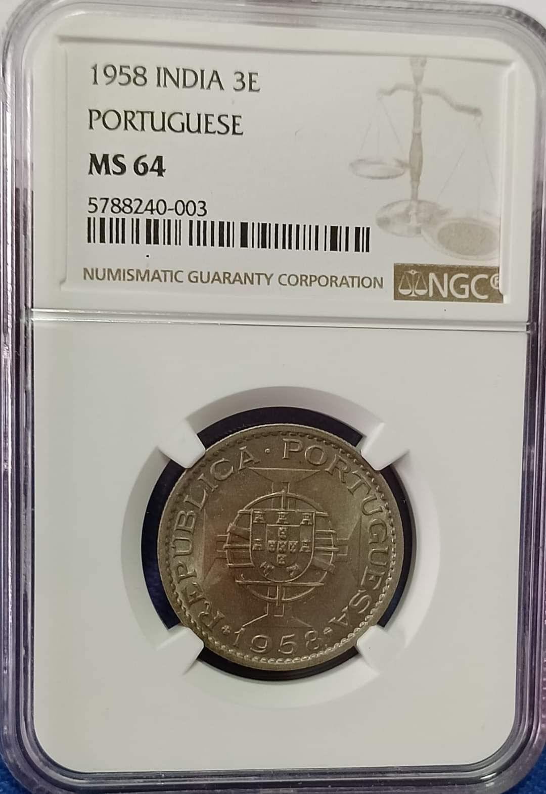 Índia 3$00 1958 MS64