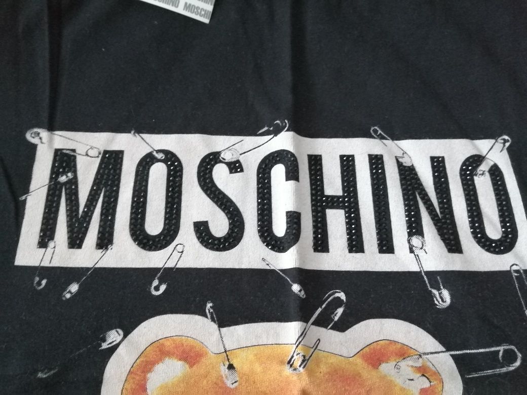 NOWA damska koszulka Love Moschino t-shirt miś top z misiem topik XL