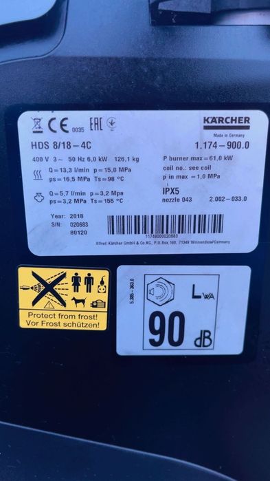 Myjka KARCHER HDS 8/18 4C. Gwarancja rozruchowa!