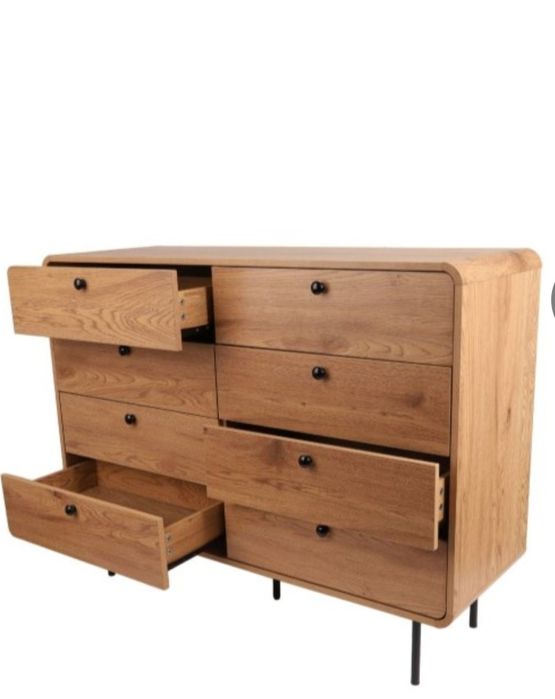 Komoda 120 cm kolor dąb nowa czarne nóżki