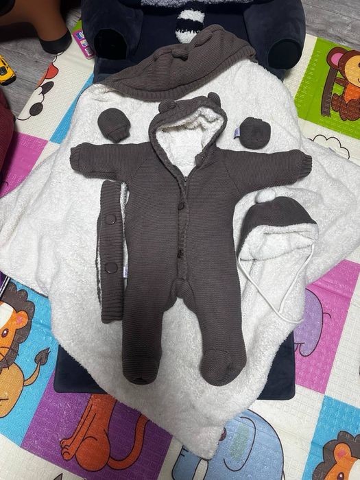 Комплект конверт та дитячий комбінезон для немовлят