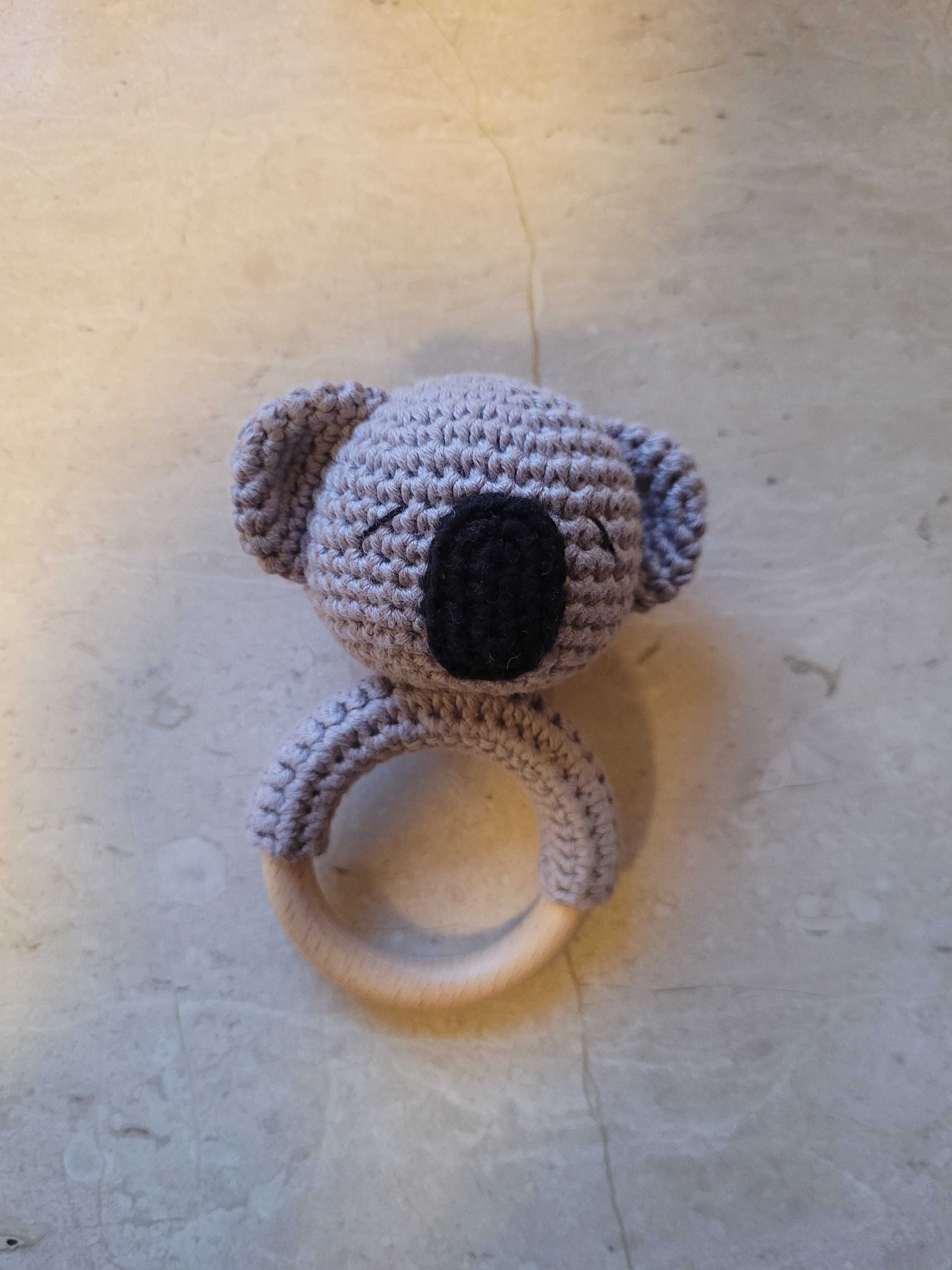 Grzechotka koala ręcznie robiona na szydełku handmade