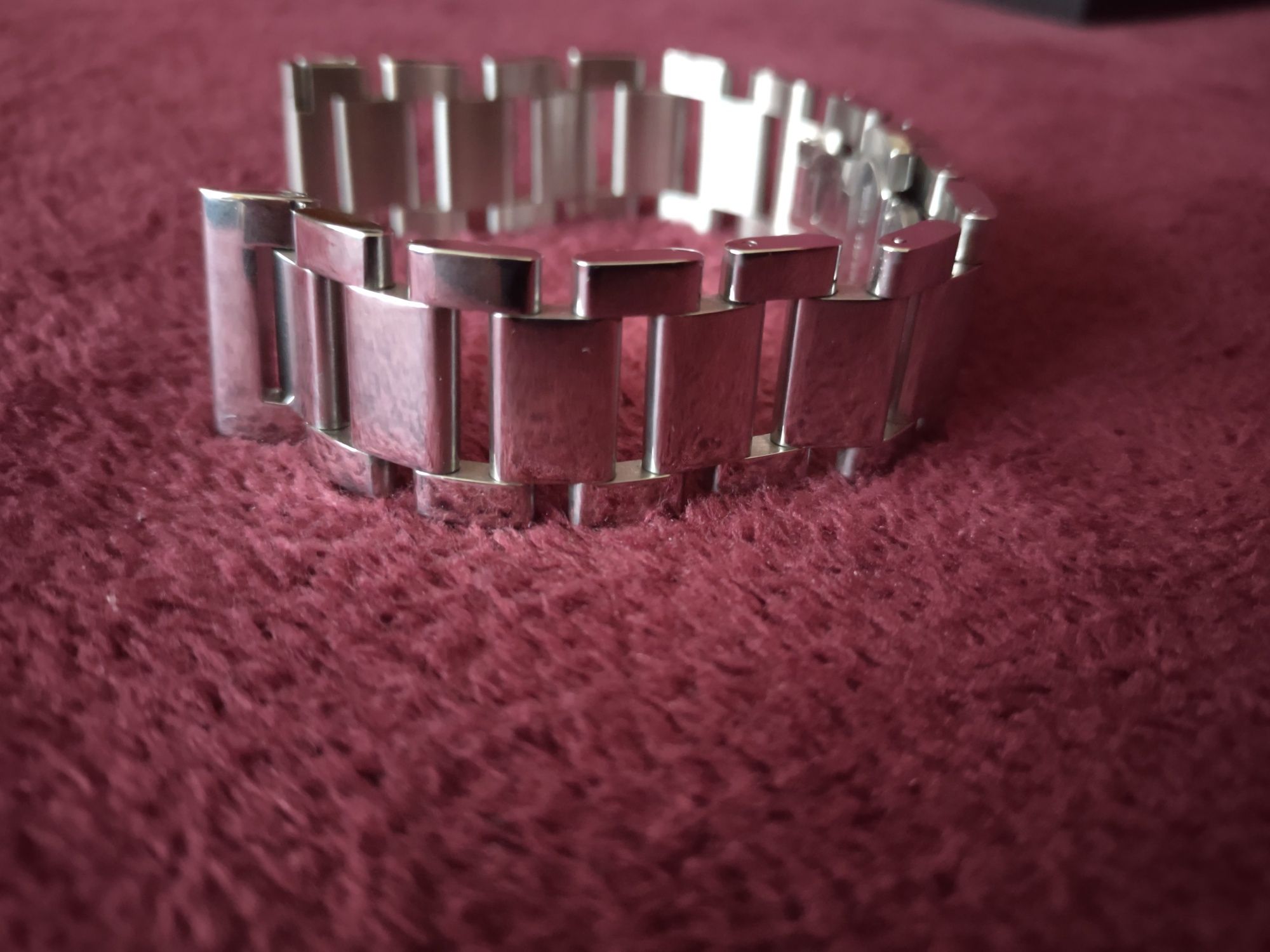 Bransoletka do zegarka ażurowa z pełnych ogniw 22mm - wysyłka gratis