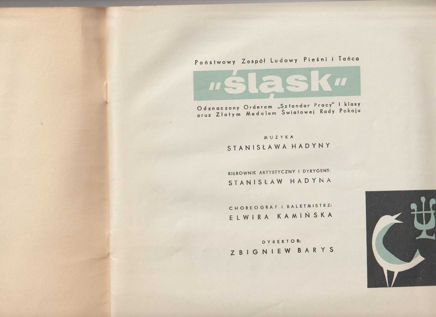 Zespół pieśni i tańca Śląsk program z lat 60-tych