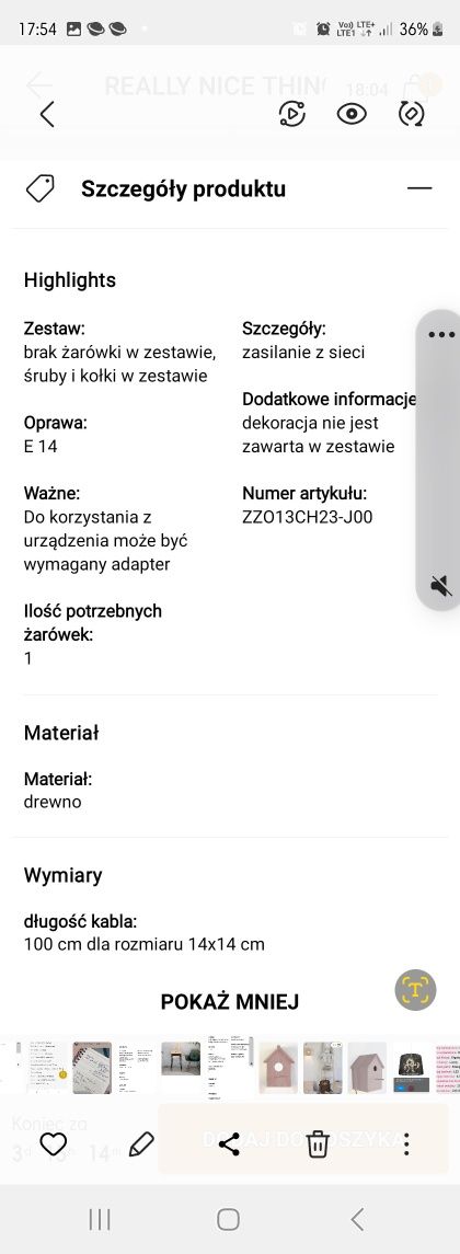 Lampka dziecięca Kinkiet Really Nice Things