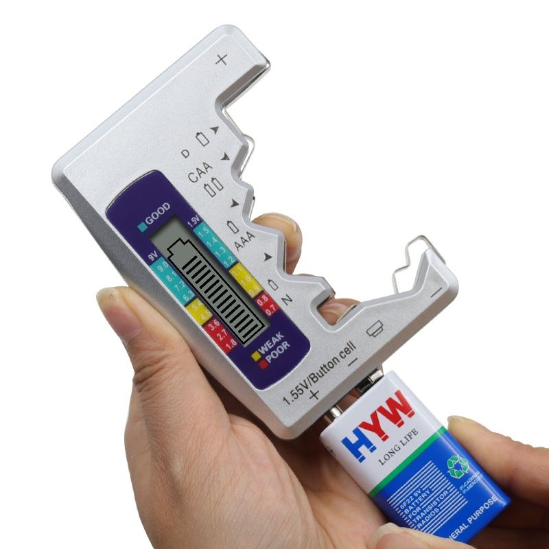 Cyfrowy tester miernik baterii akumulatorów LCD AA AAA R9