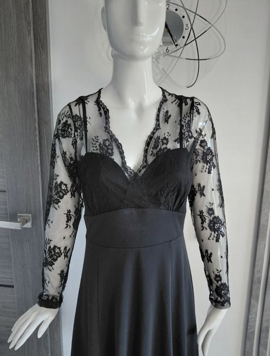 Nowa sukienka z koronkowym rękawem Next L