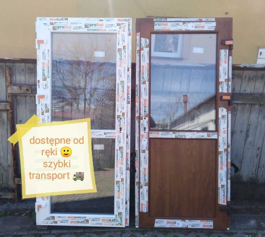 drzwi zewnętrzne pcv, solidne, trwałe gruby profil 4 ry kolory od ręki