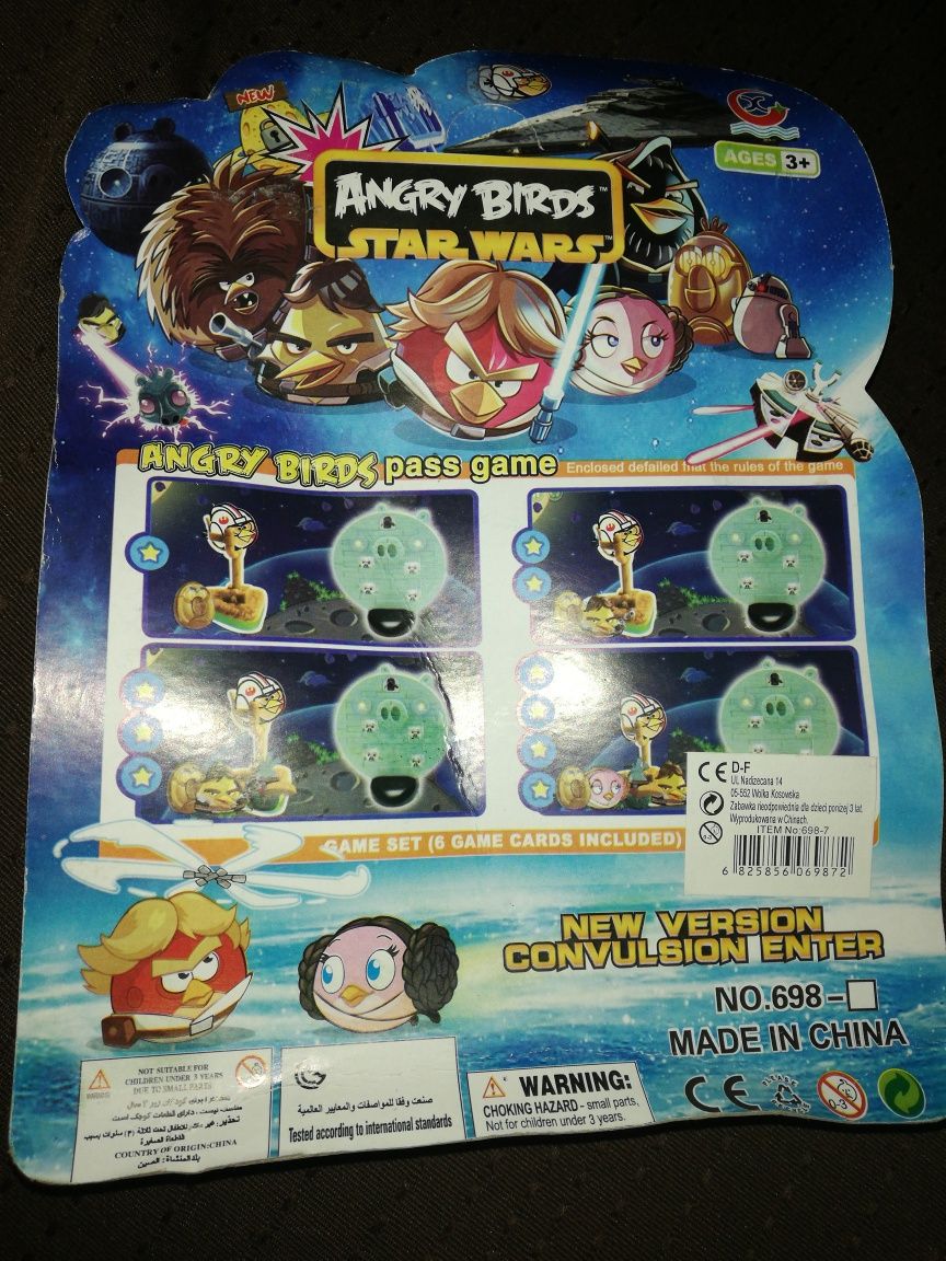Nowy, nieużywany zestaw procy z postaciami Angry Birds. Na baterie