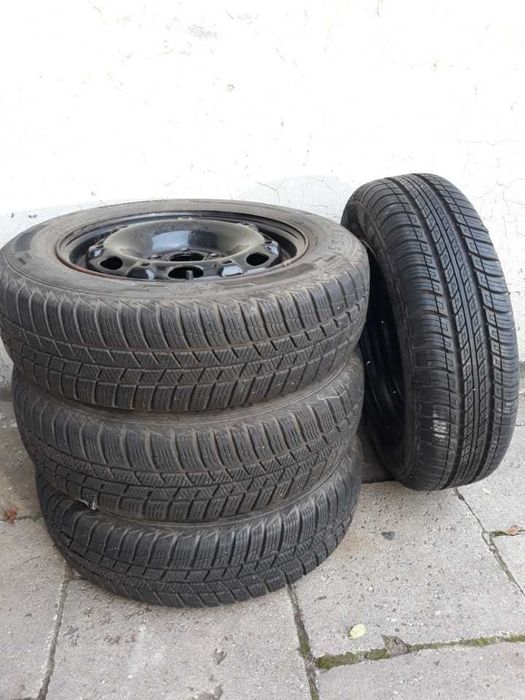 Komplet koła: opony zimowe Barum, felgi stalowe, 4 szt. 165x70 R14
