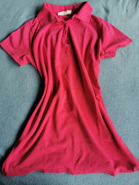 Różowa koszulka polo z kołnierzykiem