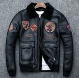 Pilotka Air Force skóra kożuch kurtka skórzana vintage army