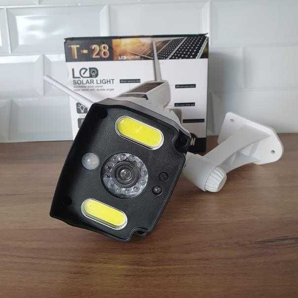 Kamera monitoringu atrapa z lampą led 2w1 czujnik ruchu 20w led cob