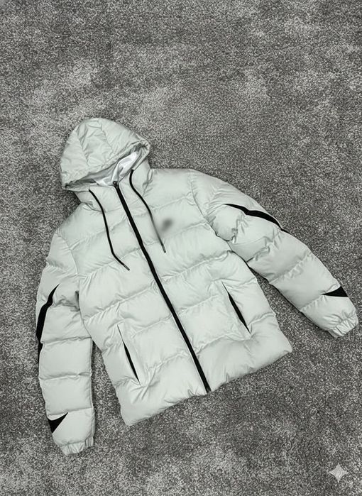 Куртка Зимняя серая с черным (S-XXL) Пуховик теплый мужской короткий