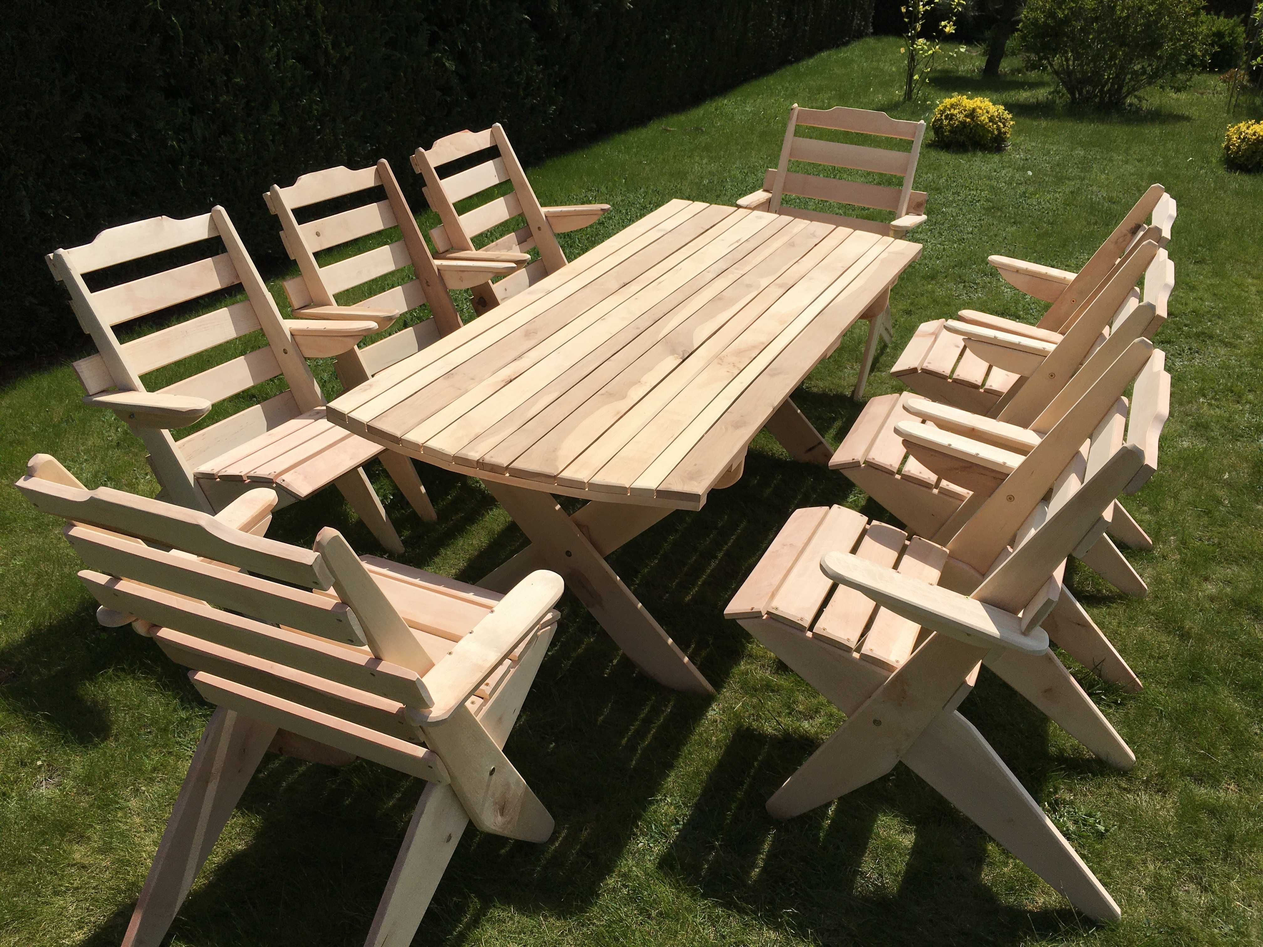 Meble ogrodowe, składane - ZESTAW z OLCHY stół + 8 krzeseł DOSTAWA PL
