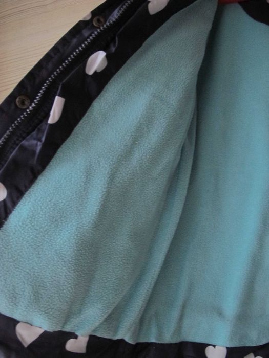 kurtka zimowa dziewczynka 116/122 granat serduszka 5.10.15 zima ciepła