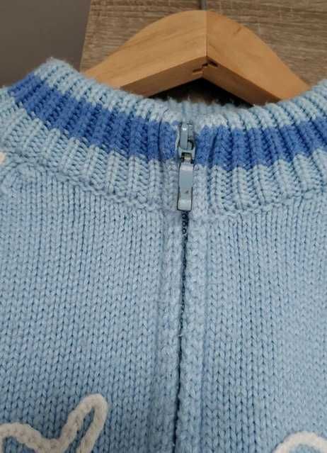 Sweter New Look 8 niebiesko-biały dwa zamki