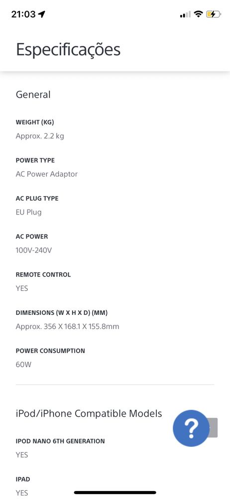 Coluna Bluetooth Sony RDP-X200IP