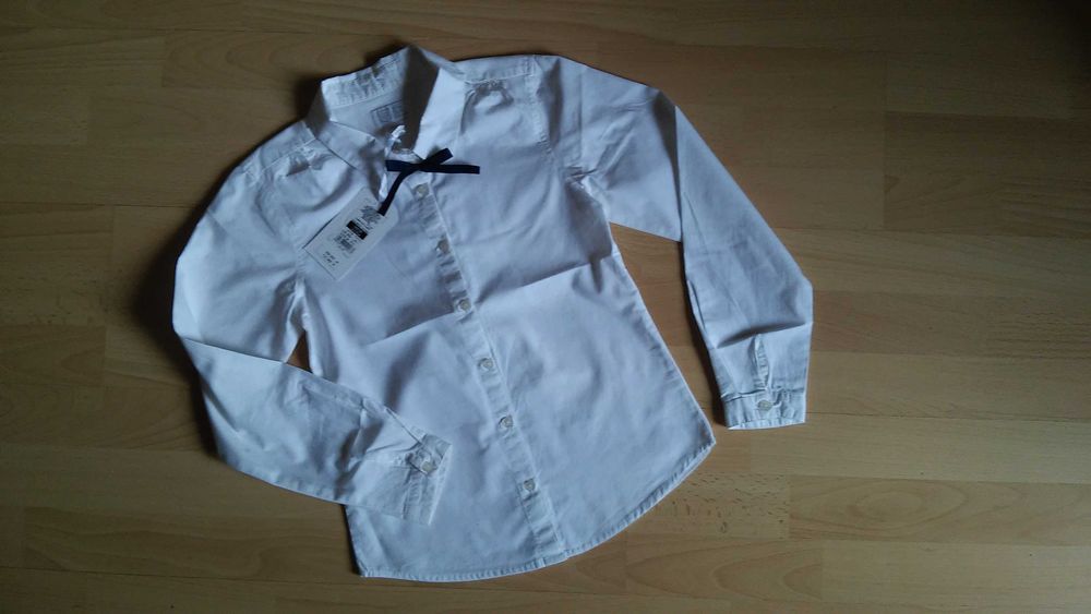 Biała Koszula Bluzka Wizytowa 152 dziewczęca 12 Lat Apel