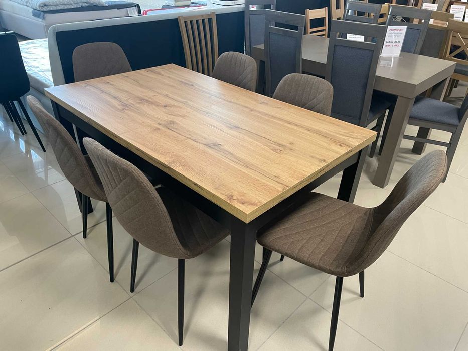 (185) Stół rozkładany loft + 6 krzeseł, 999 zł