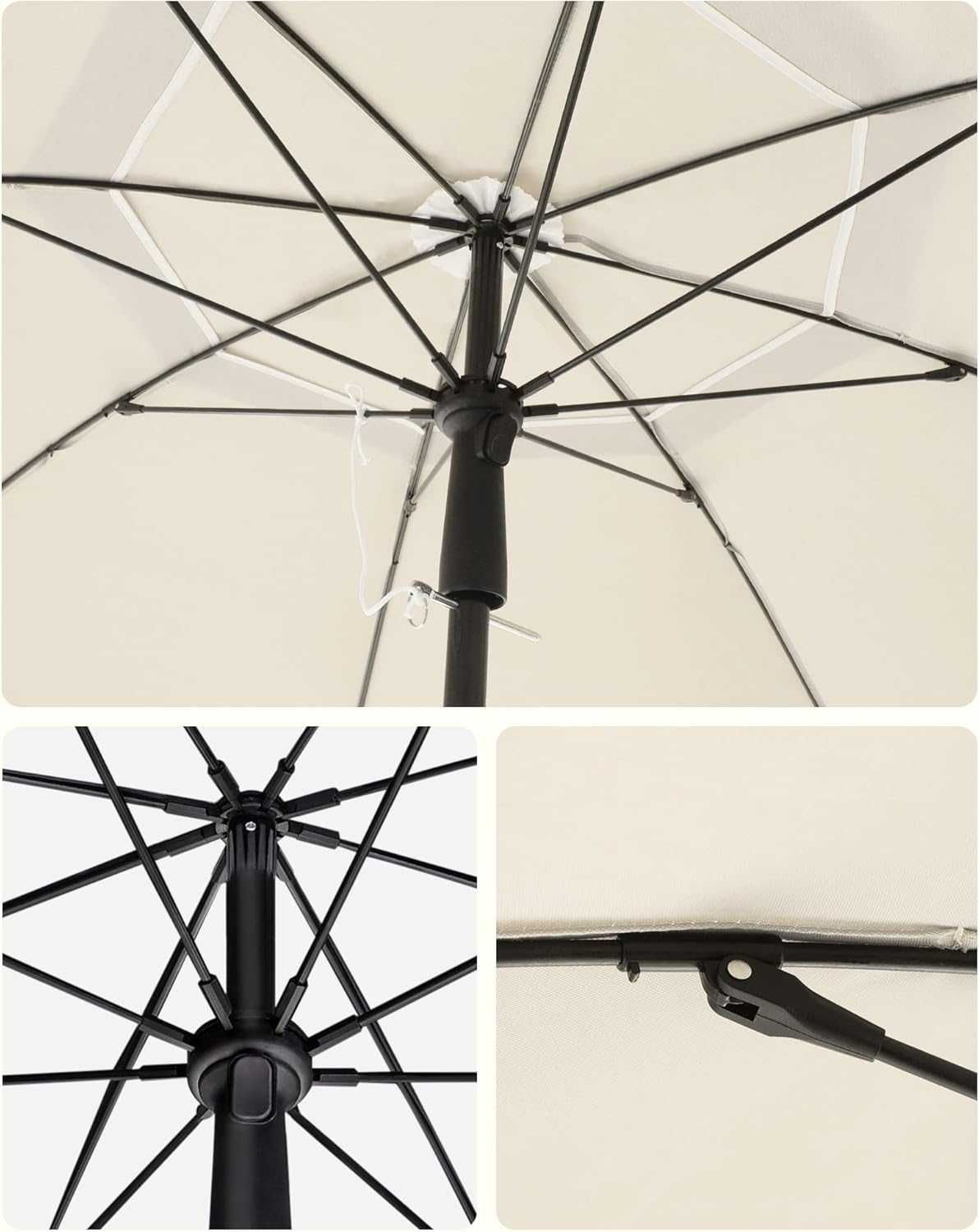 parasol plażowy, Ø 200 cm, ogrodowy, ochrona UV do UPF 50+, składany