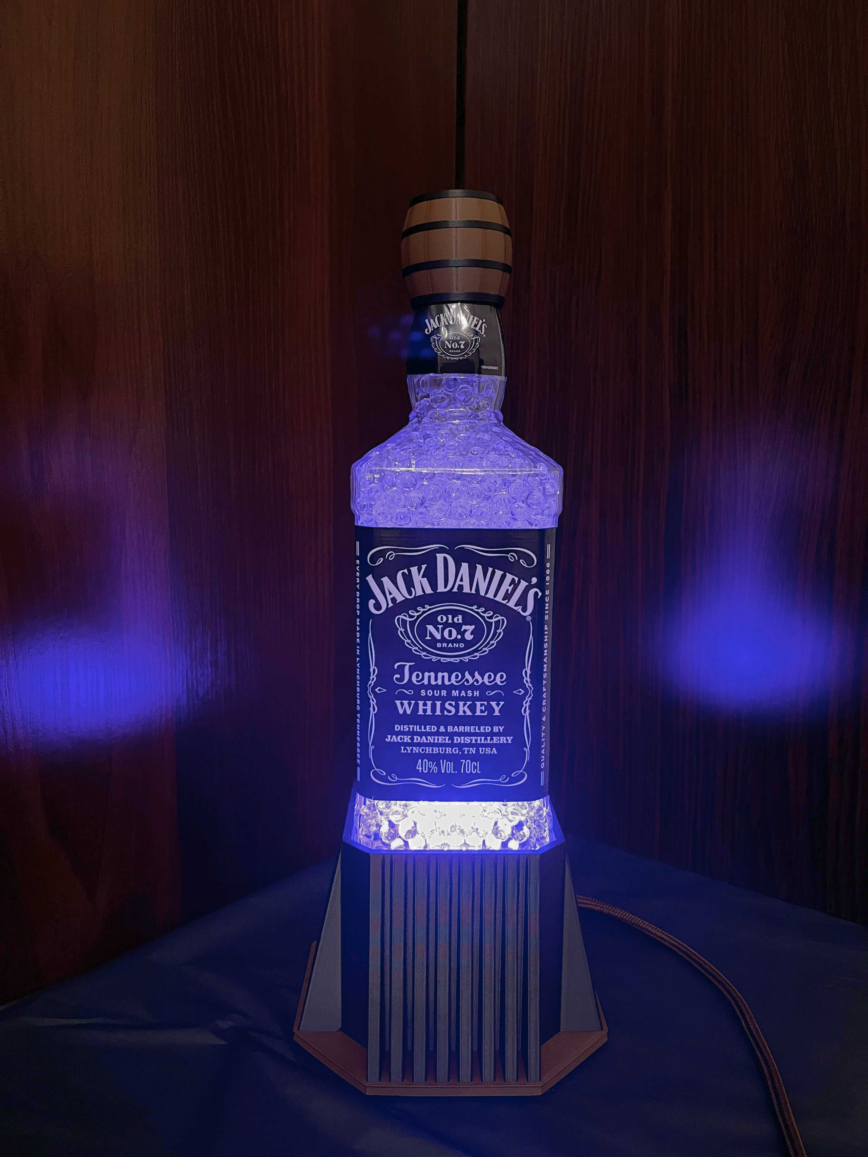 Lampka z butelki Jack Daniel's, prezent, LED RGB + pilot