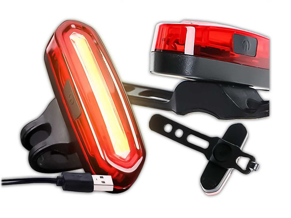 lampka rowerowa tylna światło led mocna akumulatorowa na rower 4 tryby