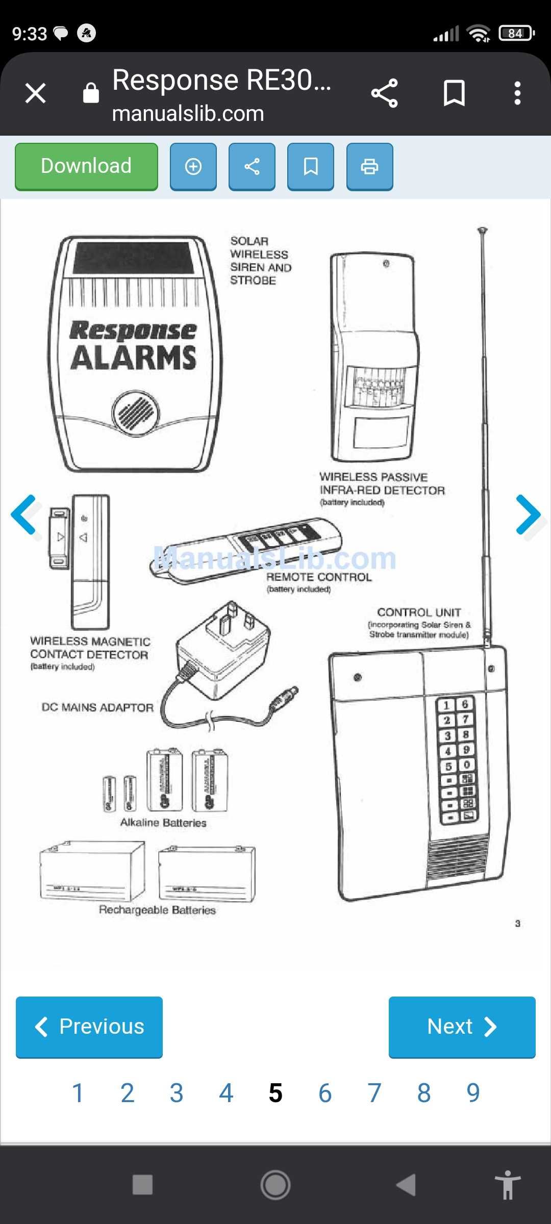 Alarmowy system solarny