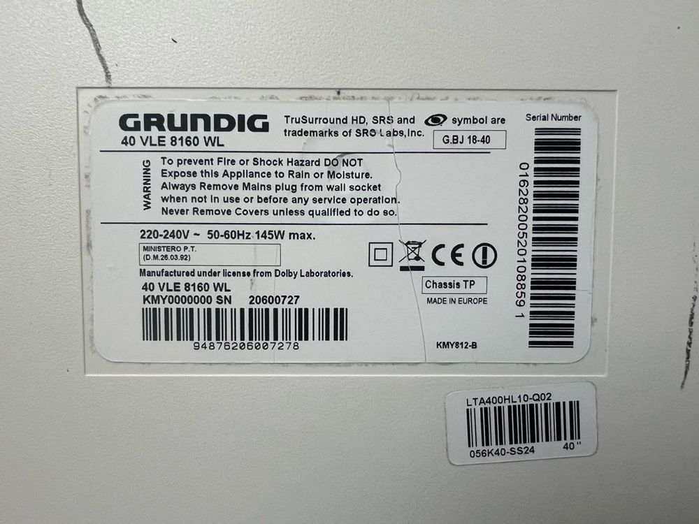 Продам телевізор Телевізор GRUNDIG 40 VLE 8160 WL