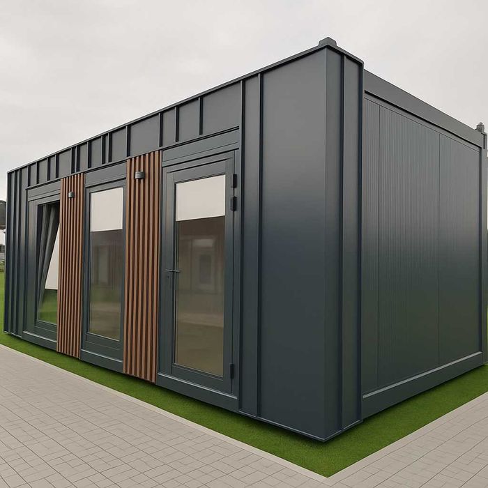 Kontener 7x3m biurowy całoroczny pawilon usługowy mieszkalny gastro