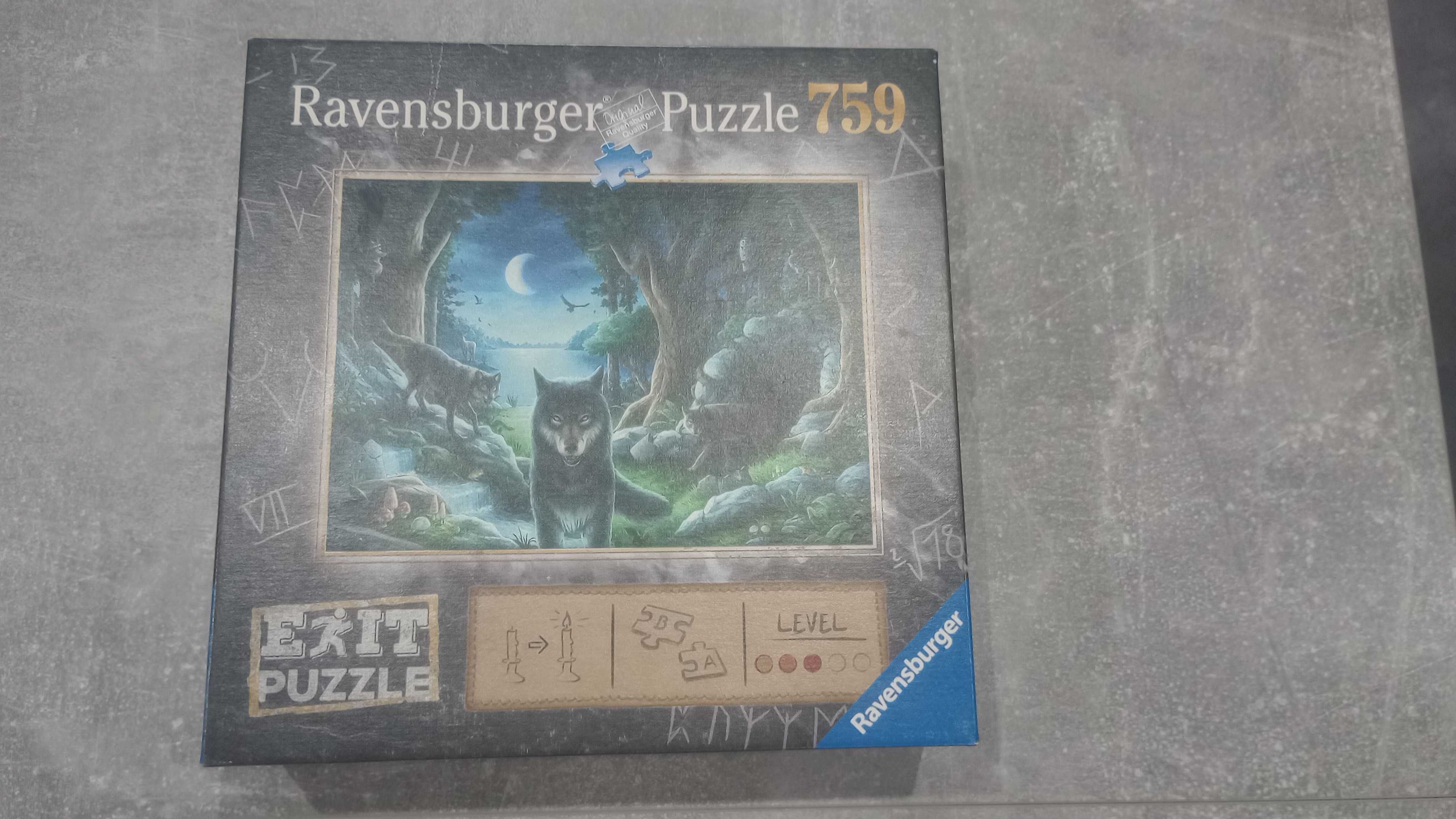 4x zestaw Exit puzzle sztorm studio artysty wataha wilkow smok