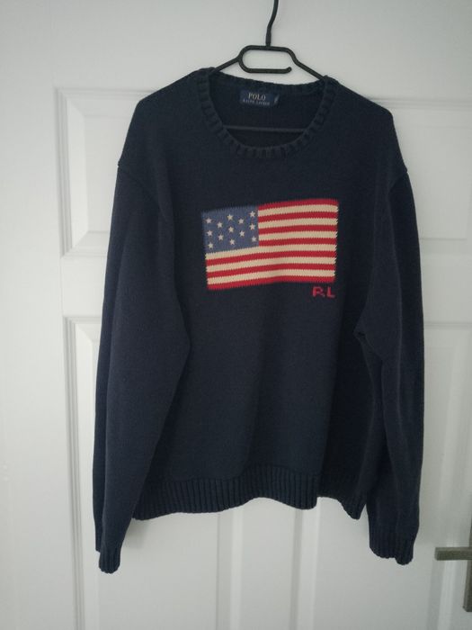 Polo Ralph Lauren USA flaga sweter jesienny oversize Premium XXL