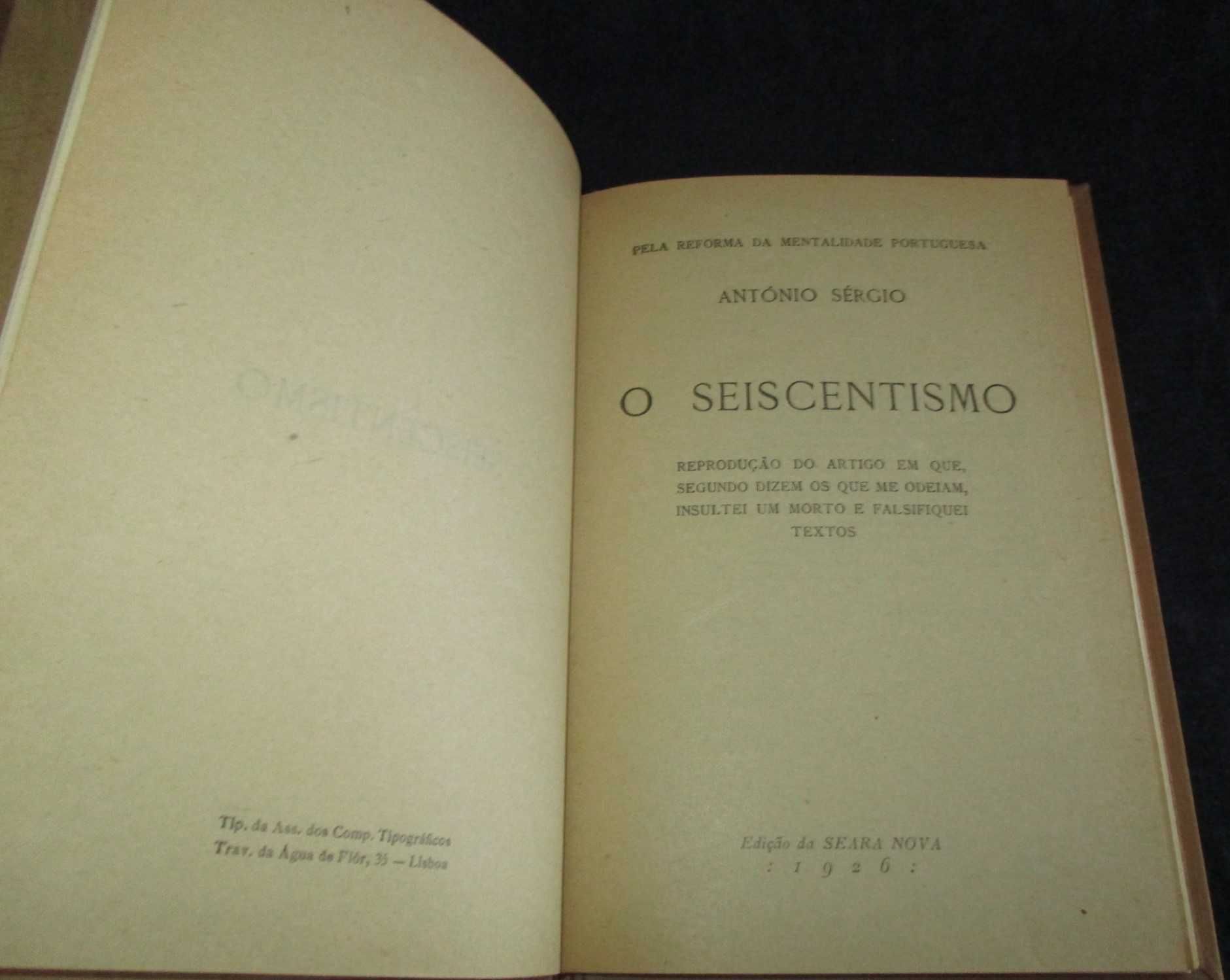 Livro O Seiscentismo António Sérgio