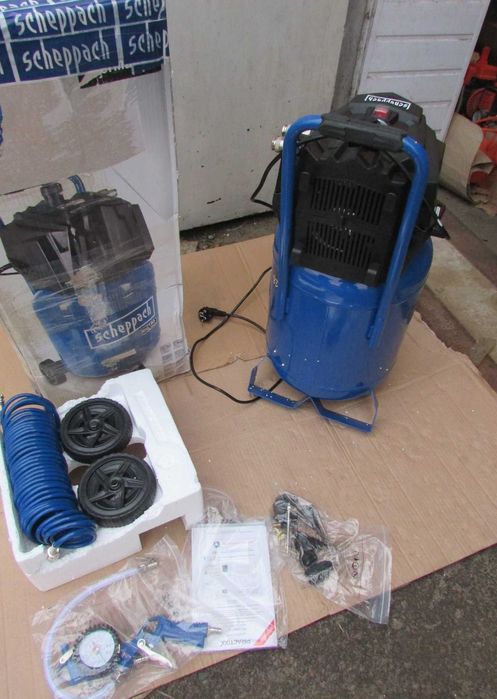 Вертикальний безмасляний компресор Scheppach 30L 10 бар (з Німеччини)