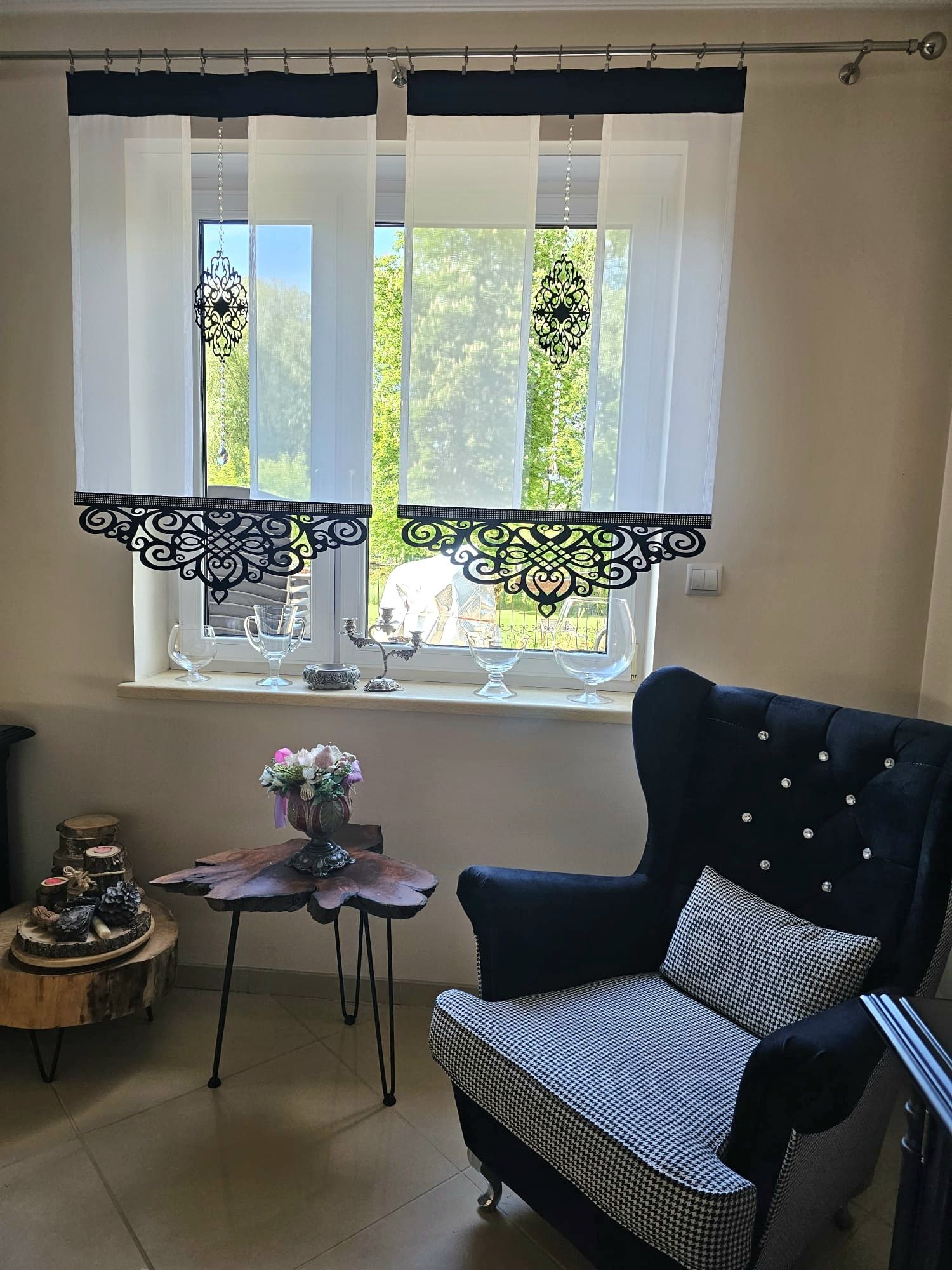 Firany, panele, ażury, rolety - panel line glamour lux