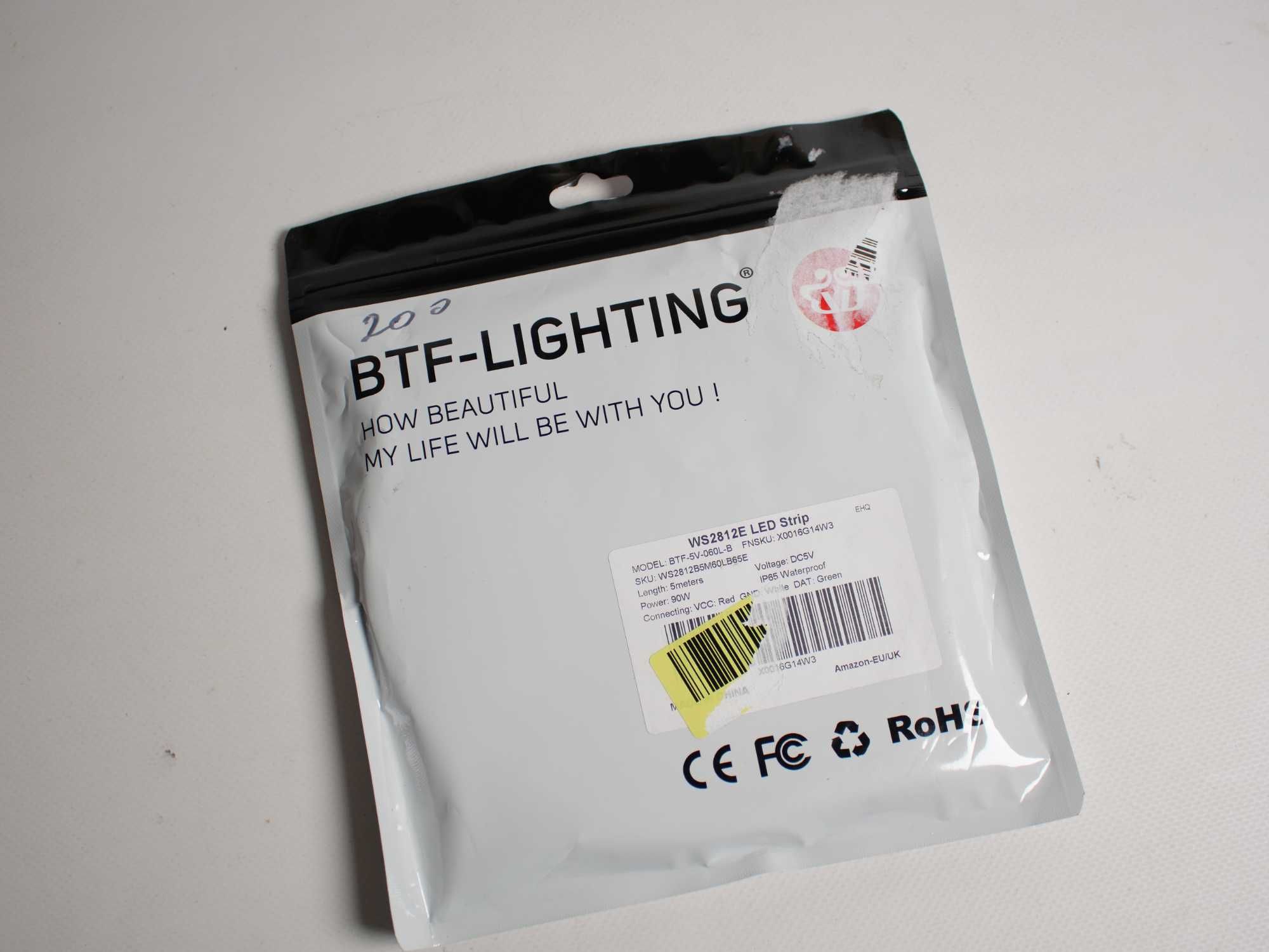 Стрічка BTF-LIGHTING WS2812E ECO RGB Alloy Wires 5050SMD 5 метрів 90W